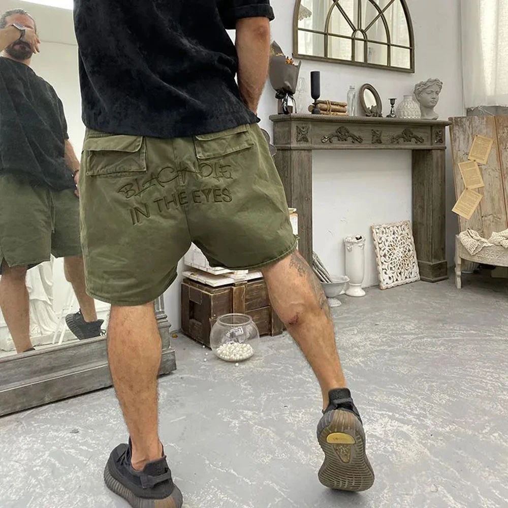 2023年夏に新しいアメリカンスタイルのレトロ刺繍ベルトのメーカー交流会を通Y2Kヒップホップの広脚のカジュアルを直進プロジェクトのパンツ男性