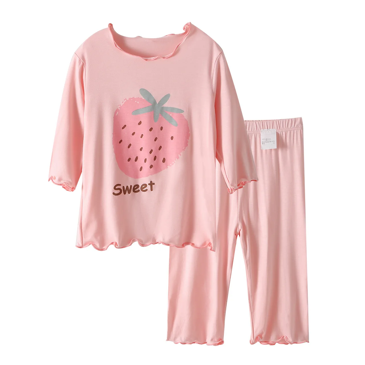 2023年女子のパジャマセット夏子供氷絹衣セットソフトダーチャイルド、ティーンエイジHomewear赤ちゃんPijama3-14years