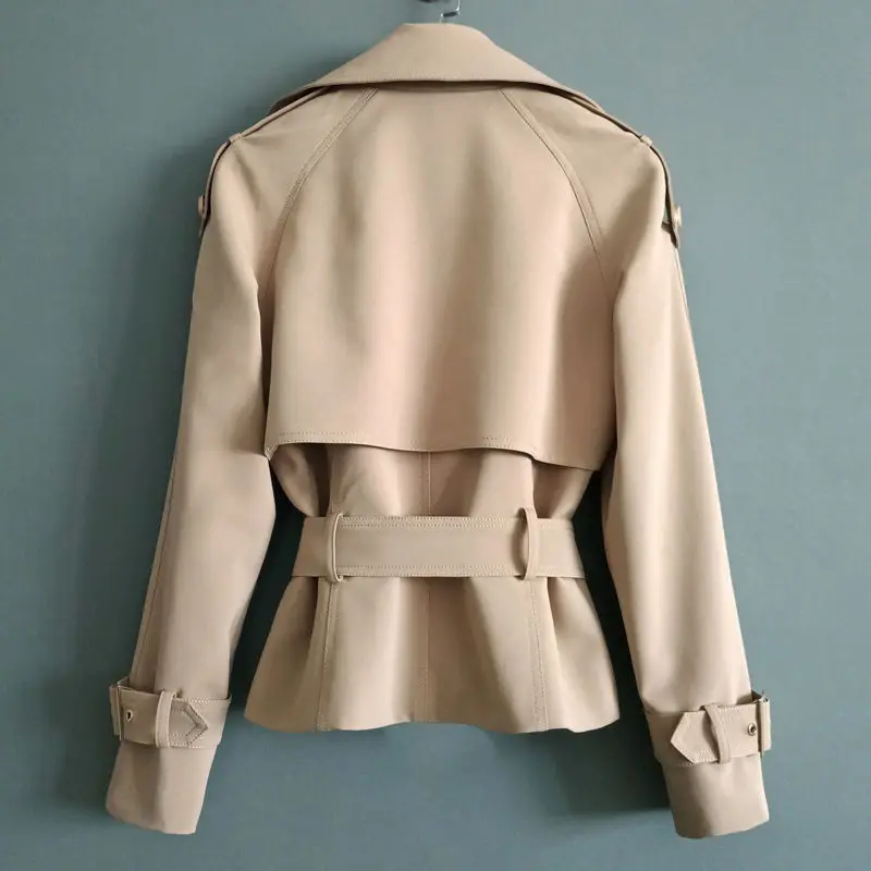 2023年春と秋に女子短期トレンチコートシングルBreasting女性ジャケット巾着腰のクラシック韓国のファッション形式