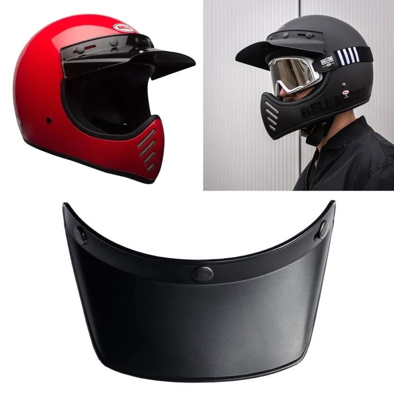 2023新3/4オープン-フェイスヘルメットバイザーは日除けプロテクター3のスナップなレトロバイクヘルメット付属品