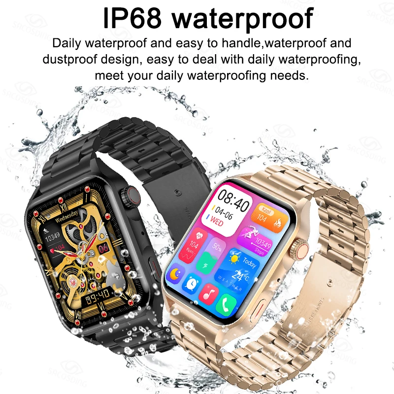 2023新しいNFC時計男性AMOLED HDの画面に常に表示の時間Bluetooth通IP68防水スマートウォ女性のためのレジュメはあなた自身の広告