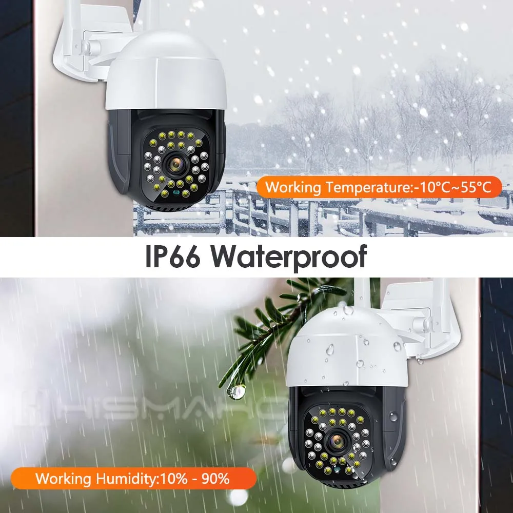 4Kセキュリティカメラ8メガピクセルのWiFi屋外PTZドーム5MP4倍ズームH.265 1080P HD CCTV画像監視IPカムの自動追跡P2P ICsee