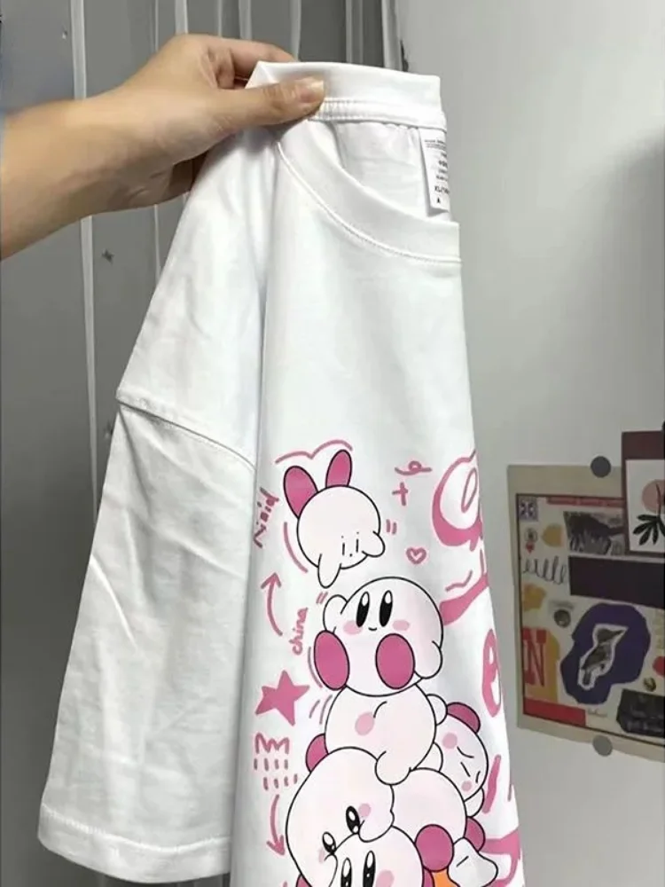 Deeptown Harajuku Kawaii Tシャツに女性日本Streetwear白い木綿のトップ女性の甘かわいいグラフィックゴ漫画を印刷シャツ