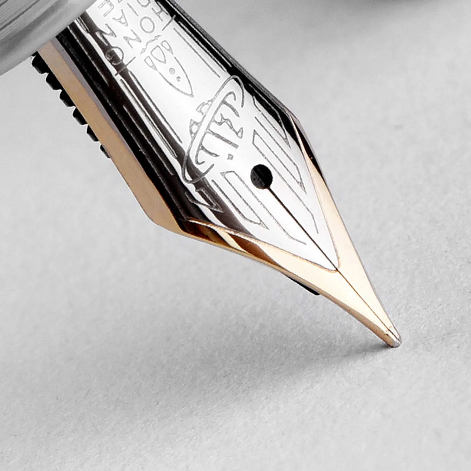 Hongdian A3泉ペン金属のシルバーゴールデンEF F先書面にインクペン事務所学用品のアルミニウム合金ペン