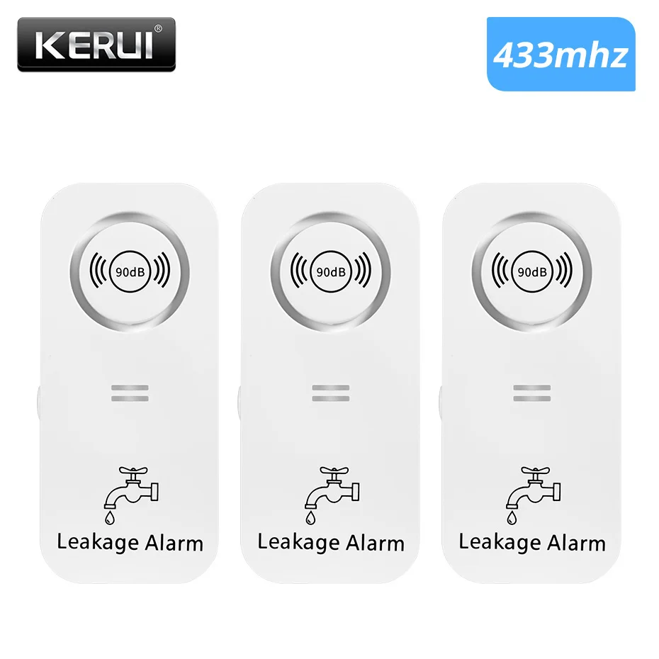 KERUI433Mhz漏れアラーム水ドリップ検出器アラートと90dbは声をホームセキュリティオーバーフローセンサーキッチン浴室