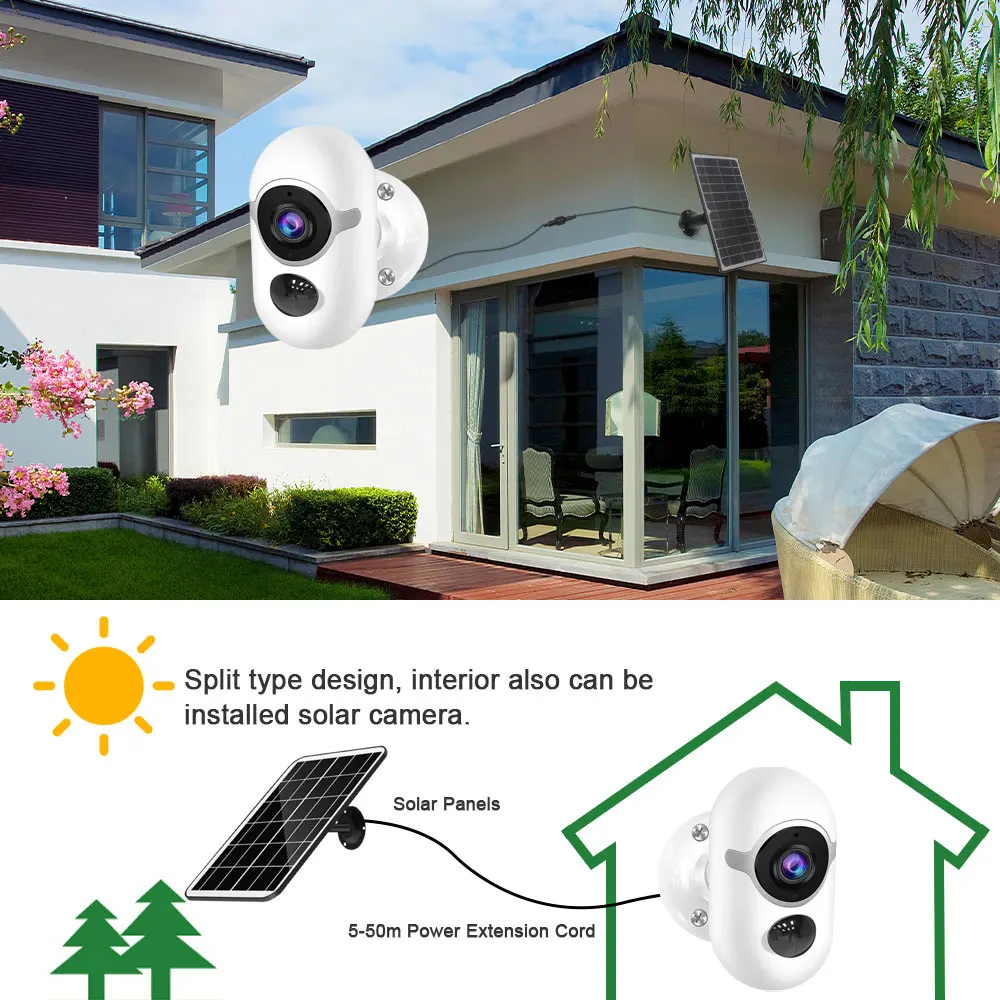 Tuya太陽光Wifi IPカメラ5MP電池内蔵屋外の太陽光パネルCCTVのベビーモニターセキュリティ保護カメラ仕事のスマートライフ