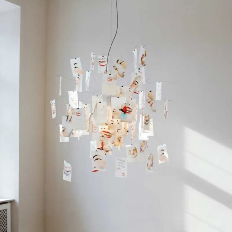 Zettel zシャンデリアLED E27DIY紙ランプのレプリカデザイナー光のための生活ルームダイニングルームホームベッドルームの美観点灯