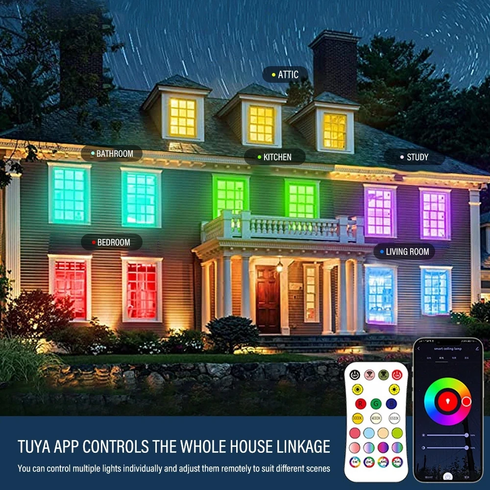 スマートWIFI LED天井灯TuyaアプリDimmable AlexaとGoogle助声制御のためのベッドルーム室ホームフェスティバル
