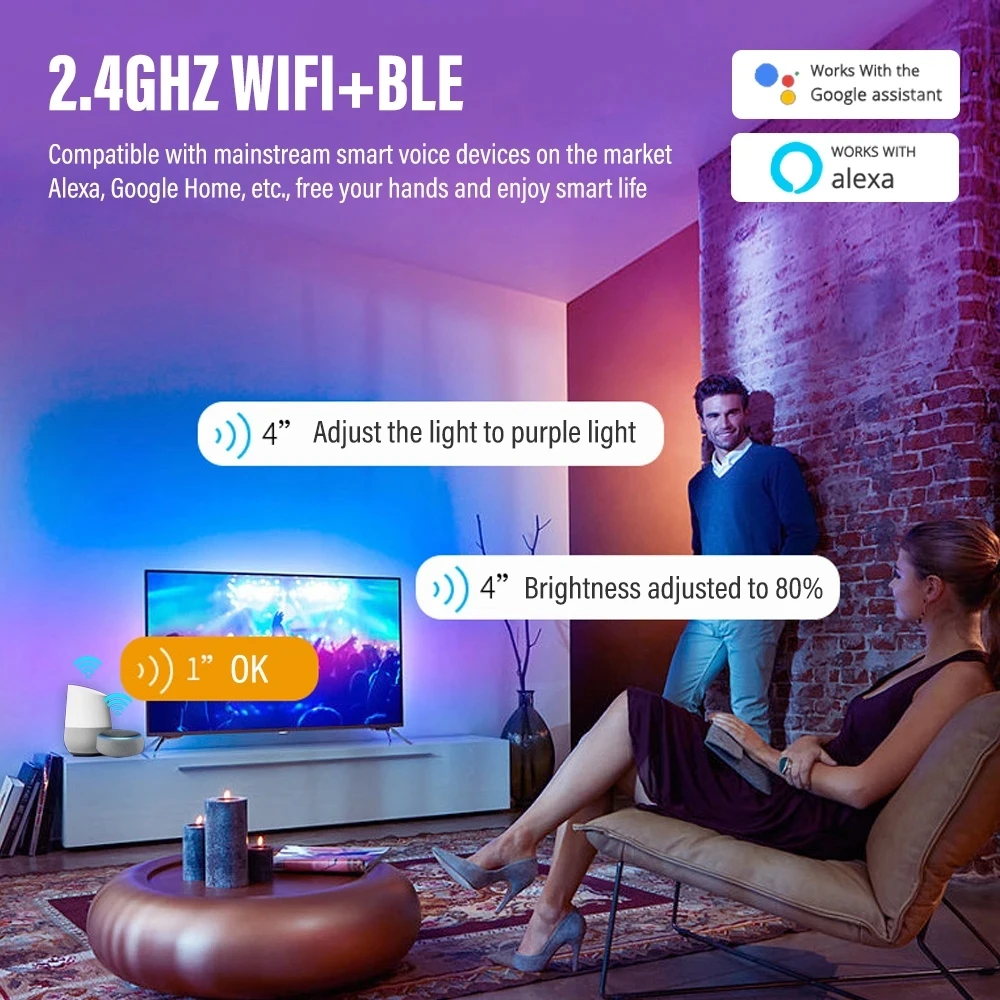スマートWIFI LED天井灯TuyaアプリDimmable AlexaとGoogle助声制御のためのベッドルーム室ホームフェスティバル