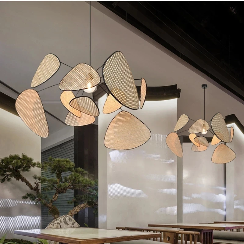 デザイナーの新しい黒籐の緊天井にはシャンデリアの照明のためのリビングダイニングベッドルームレストランは室内照明装飾