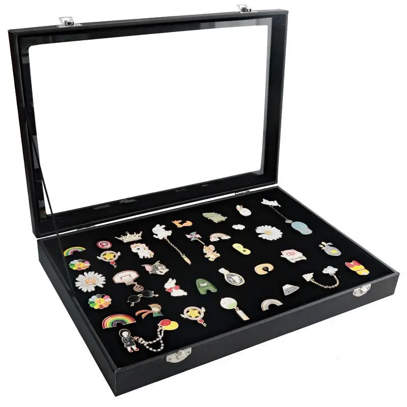 ピン表示の場合Breastpinメダルディスプレイボックスストレージボックス防塵ブローチボックス表示ラックジュエリーメダルコレクションの発表展示の箱