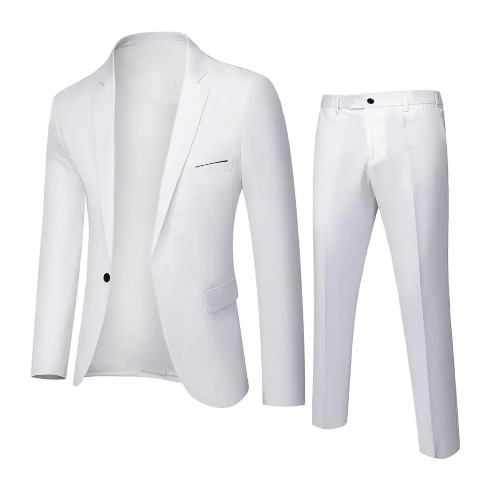 フォーマルなスーツの男性スーツ事業韓国の男性カジュアルシングルズのスーツコート-ブレイザースーツのズボン結婚式の新郎様に合trajesデhombre