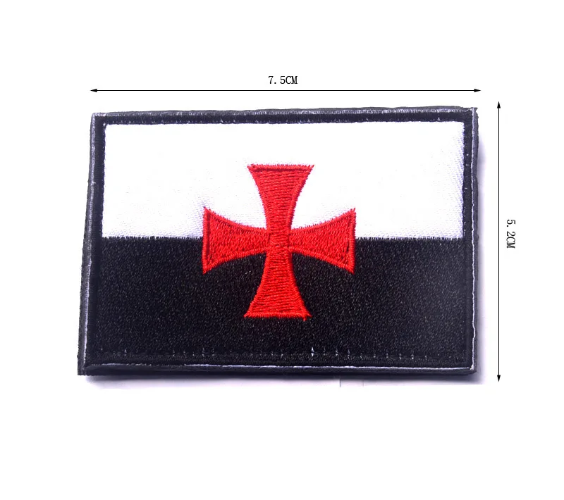 十字架クリスチャのパガンにおけCross Teutonic騎士の戦術的なパッチの反射の国旗バッジフック-ループ縫い付けのためのバックパック衣