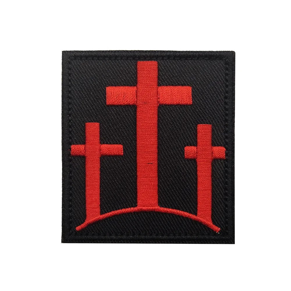 十字架クリスチャのパガンにおけCross Teutonic騎士の戦術的なパッチの反射の国旗バッジフック-ループ縫い付けのためのバックパック衣