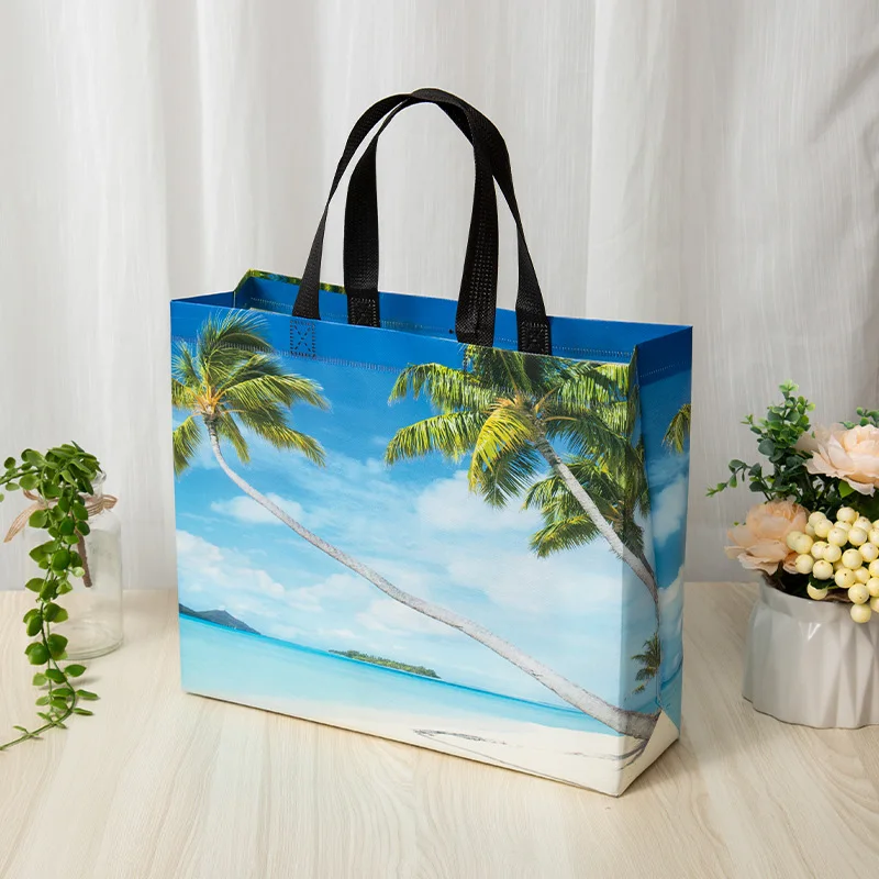 新花印刷日用雑貨ショッピングバッグ不織布バッグ旅行保存袋に折りたたみ再利用可能なショッピングポーチトート主催者