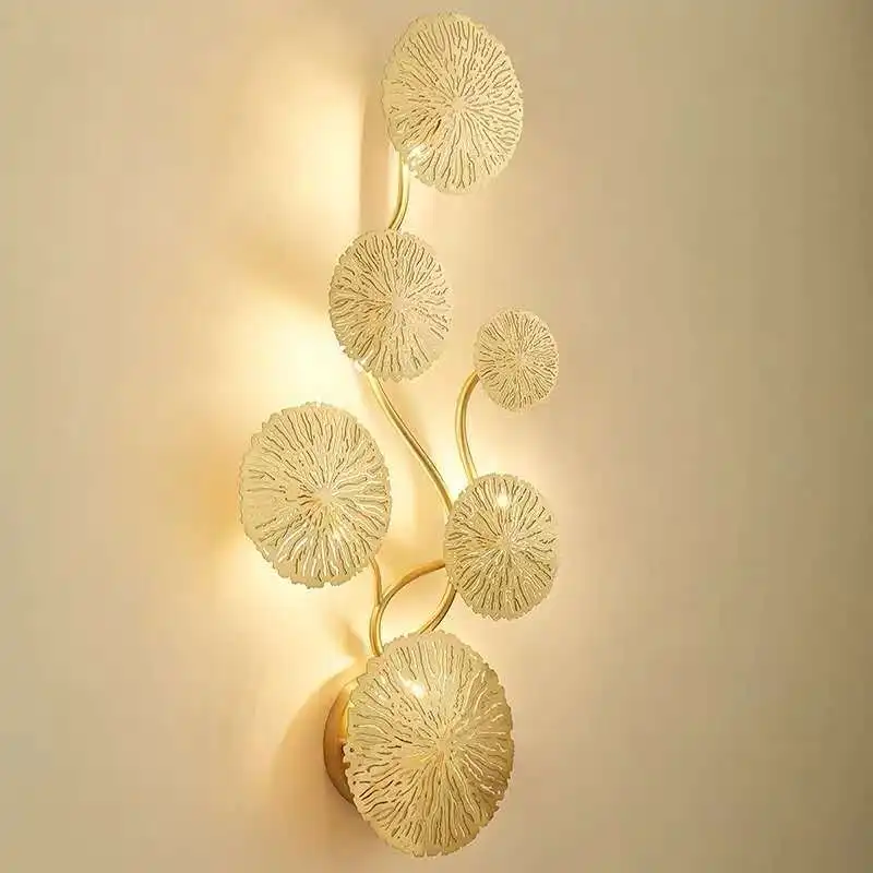 現代の壁面ランプの蓮の葉の壁SconceバスルームLedライトロンの工業室ベッドルームベッドサイド照明器具